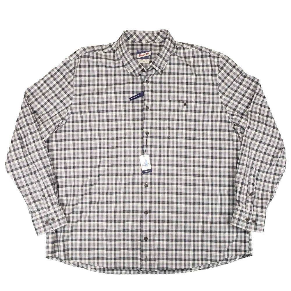 johnnie-O Hangin Out Coen Button Down Mens XXL‎ Gray White Gingham Check NWT
